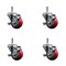 Service Caster 3'' Red Poly Swivel 7/16'' Grip Ring Stem Caster Set with Brake, 4PK SCC-GR20S314-PPUB-RED-TLB-716138-4 - alternate 1